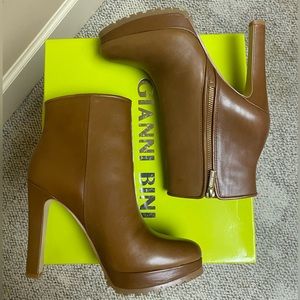 Brown Leather Stiletto Boots Sz 8.5